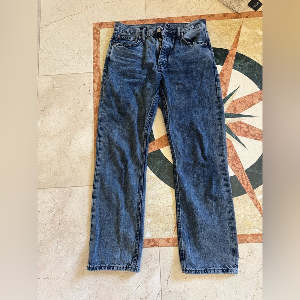 Zara Women's Indigo Straight Leg Jeans